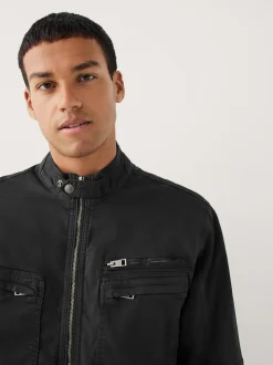 Noir - Veste zippée doublée de peau de mouton