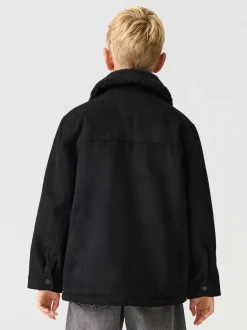 Noir - Veste-chemise en daim (3-16ans)