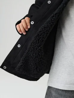 Noir - Veste-chemise en daim (3-16ans)