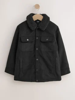 Noir - Veste-chemise en daim (3-16ans)