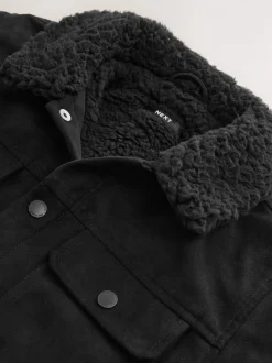 Noir - Veste-chemise en daim (3-16ans)