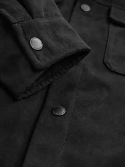 Noir - Veste-chemise en daim (3-16ans)