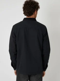 Noir - Veste-chemise Threadbare doublée de peau de mouton