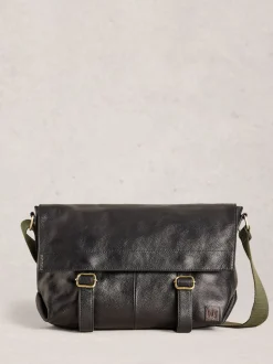 Noir - White Stuff Teddy Leather Messenger Bag