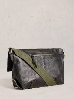 Noir - White Stuff Teddy Leather Messenger Bag