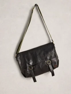 Noir - White Stuff Teddy Leather Messenger Bag