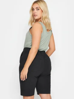 Noir - Yours Curve Cool 100% Cotton Shorts