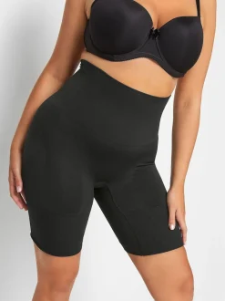 Noir - Yours Curve Short taille haute sans coutures avec contrôle du ventre