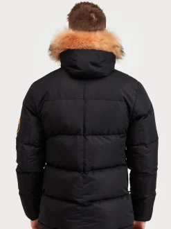 Noir - Zavetti Canada Mens Oshawa 2.0 Veste parka avec fausse fourrure détachable