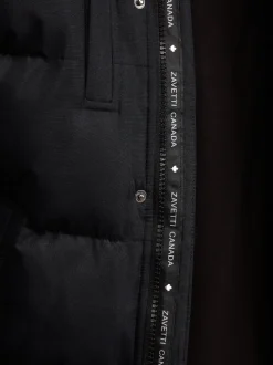 Noir - Zavetti Canada Mens Oshawa 2.0 Veste parka avec fausse fourrure détachable