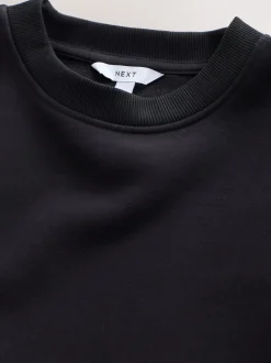 Noir absolu - Sweat-shirt super doux Peached Essentials à col rond et coutures