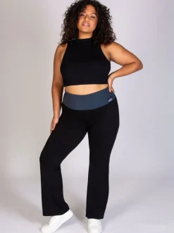 Noir anthracite - Pineapple Pantalons en jersey à ceinture repliée pour femmes