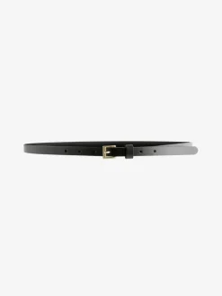 Noir avec Or - Ceinture fine en cuir