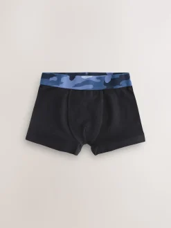 Noir avec taille camouflage - Lot de 5 boxers (2-16ans)