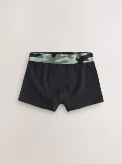 Noir avec taille camouflage - Lot de 5 boxers (2-16ans)