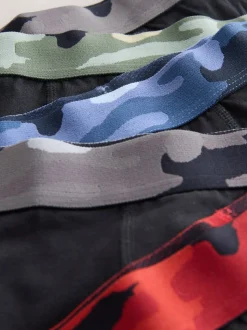 Noir avec taille camouflage - Lot de 5 boxers (2-16ans)
