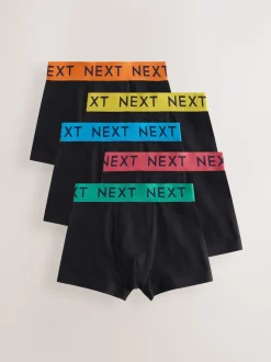 Noir avec taille universitaire - Lot de 5 boxers (1.5-16ans)
