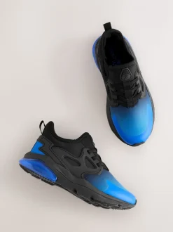 Noir Bleu Ombre - Entraîneurs en dentelle élastique