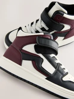 Noir/ bordeaux - Baskets montantes à lacets élastiques