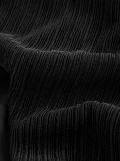 Noir côtelé - Bas de bikini échancré