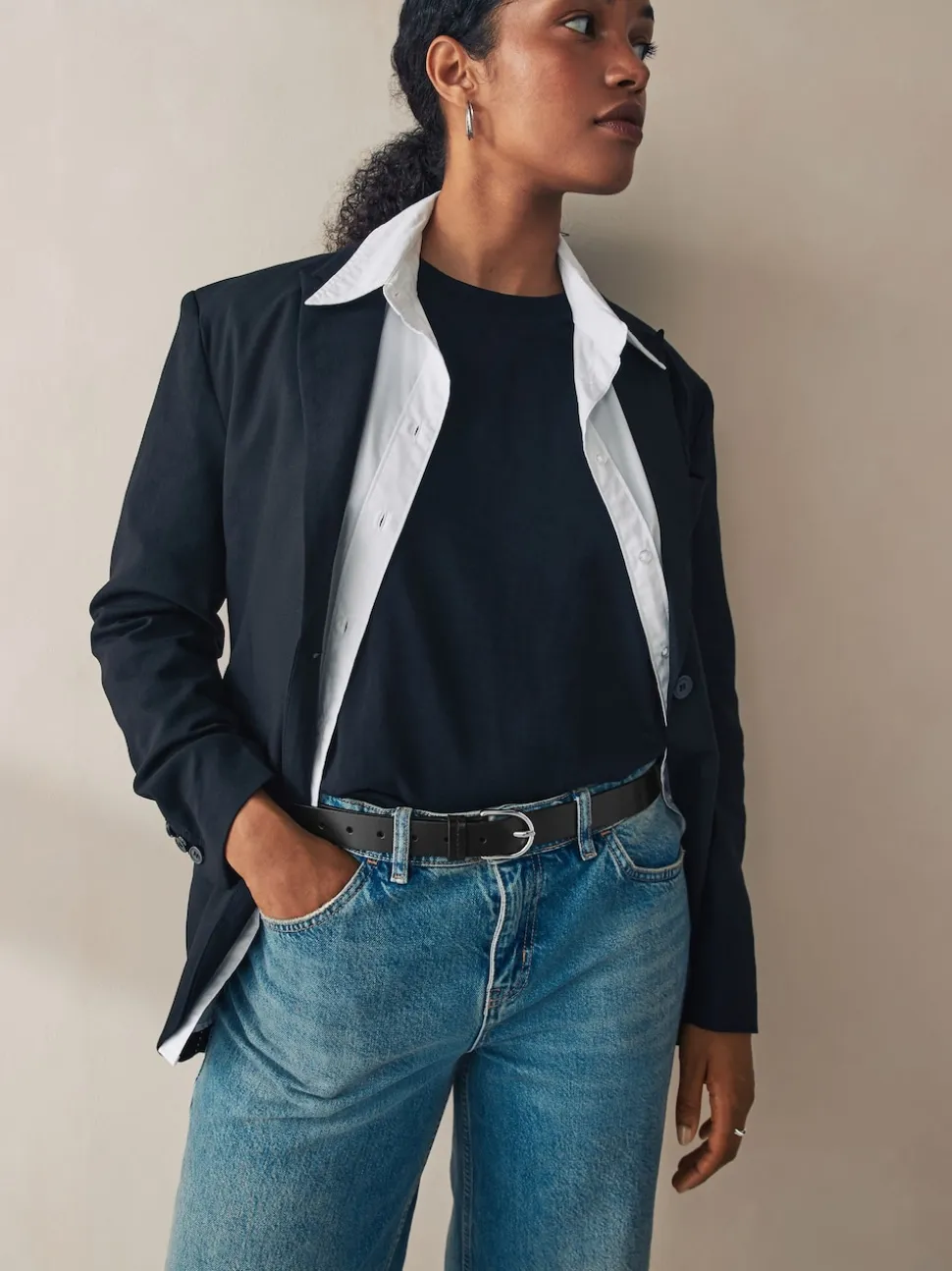 Noir et argent - Ceintures de cuir régulières