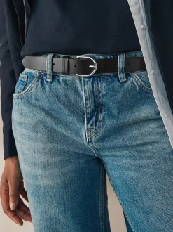 Noir et argent - Ceintures de cuir régulières