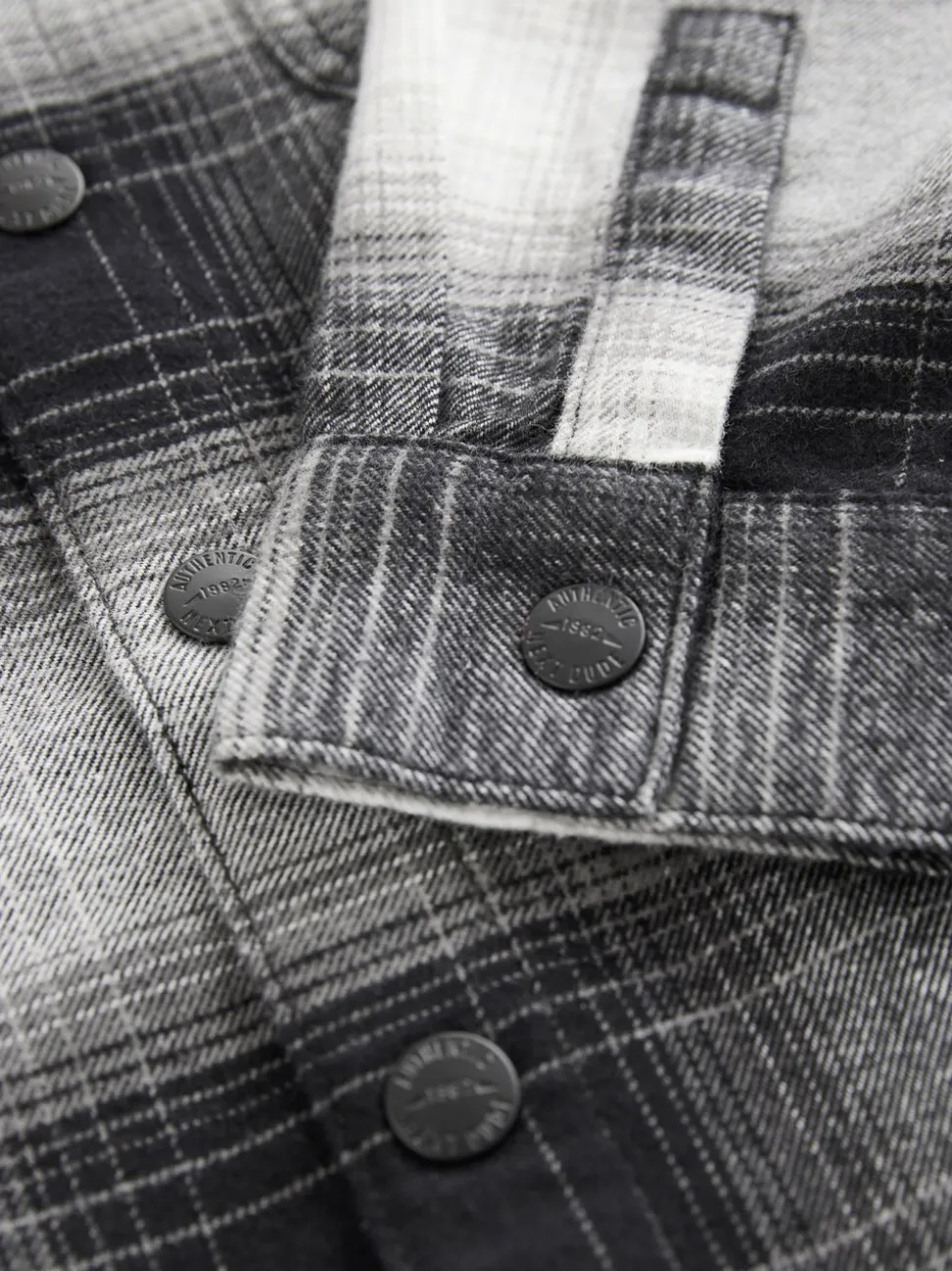 Noir et blanc - Chemise à manches longues à carreaux à capuche (3-16ans)