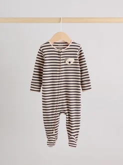 Noir et blanc à motif chien - Lot de 3 dors-bien bébé zippés (0-2ans)