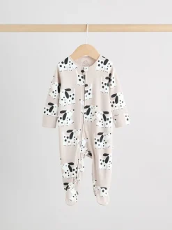 Noir et blanc à motif chien - Lot de 3 dors-bien bébé zippés (0-2ans)