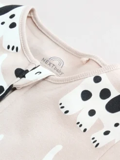 Noir et blanc à motif chien - Lot de 3 dors-bien bébé zippés (0-2ans)