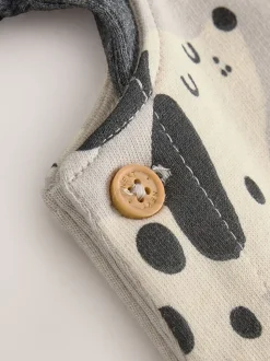 Noir et blanc chien - Ensemble salopette et body bébé en jersey (0 mois-2 ans)