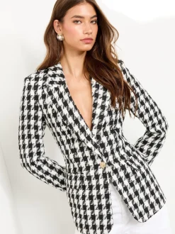 Noir et Blanc pied-de-poule - Blazer Lipsy droit
