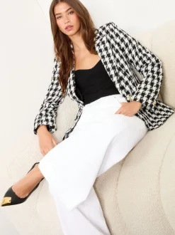 Noir et Blanc pied-de-poule - Blazer Lipsy droit