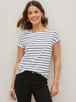 noir et blanc rayé - Lot de 3 T-shirts à manches courtes 100 % coton