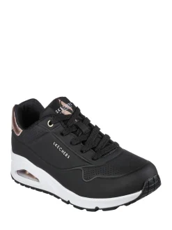 Noir foncé - Baskets Skechers Golden Fit Uno femme dorées