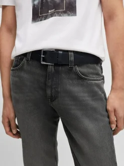 Noir gris - BOSS Joris Leather Ceintures