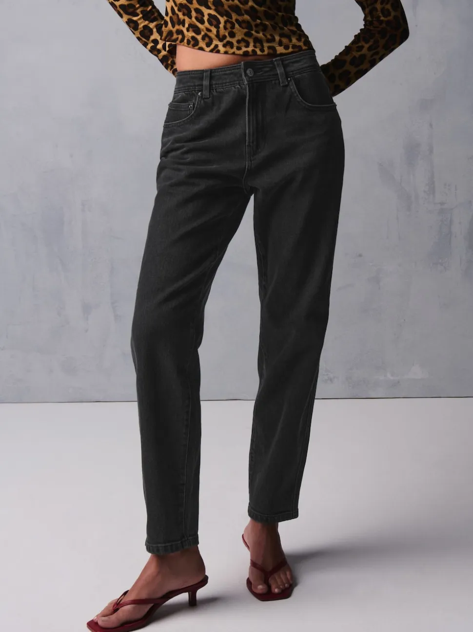 Noir lavé - Jean stretch Mom Comfort