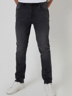 Noir lavé - Jean Threadbare slim stretch