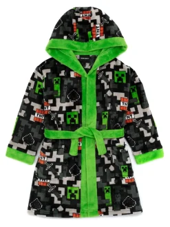 Noir Minecraft - Peignoir Vanilla Underground unisexe en polaire pour enfant