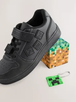 Noir Minecraft - School Fermeture par contact Elastic Lace Chaussures