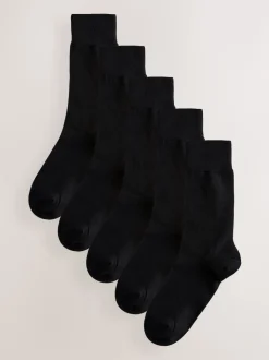 Noir motif cerf - Lot de 5 - Chaussettes brodées Multi Stag Lasting Fresh