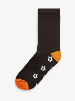 Noir motif football - Paquet de chaussettes rembourrées en coton riche 7