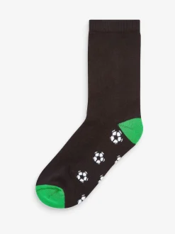 Noir motif football - Paquet de chaussettes rembourrées en coton riche 7