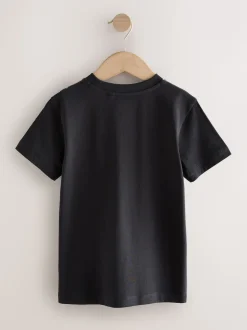 Noir motif voiture - T-shirt imprimé régulier à manches courtes (3-16ans)