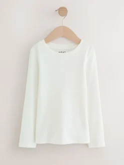 Noir/ rose/ blanc - Lot de 3 Hauts à manches longues côtelés (3-16ans)