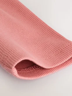 Noir/ rose/ blanc - Lot de 3 Hauts à manches longues côtelés (3-16ans)