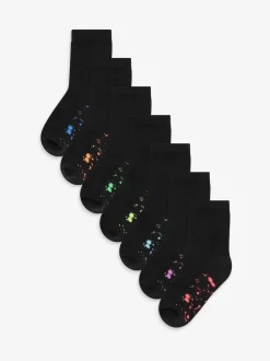 Noir tacheté  - Paquet de chaussettes rembourrées en coton riche 7