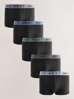 Noir taille chinée - Lot de 5 boxers Hipster