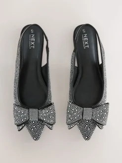 Noir thermocollé - Chaussures plates Forever Comfort® à bout pointu et bride arrière à nœud