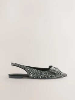 Noir thermocollé - Chaussures plates Forever Comfort® à bout pointu et bride arrière à nœud